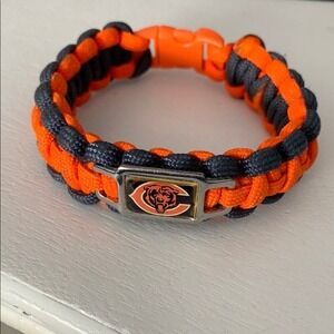 Chicago Bears Paracord Bracelet NFL Football Sportswear‎ pinch clasp orange blue
